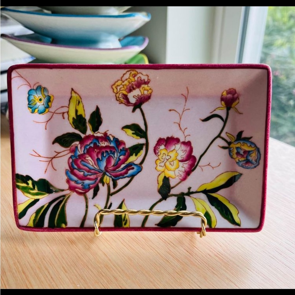 Hand-painted Chinese Porcelain Rectangle Accent Plates